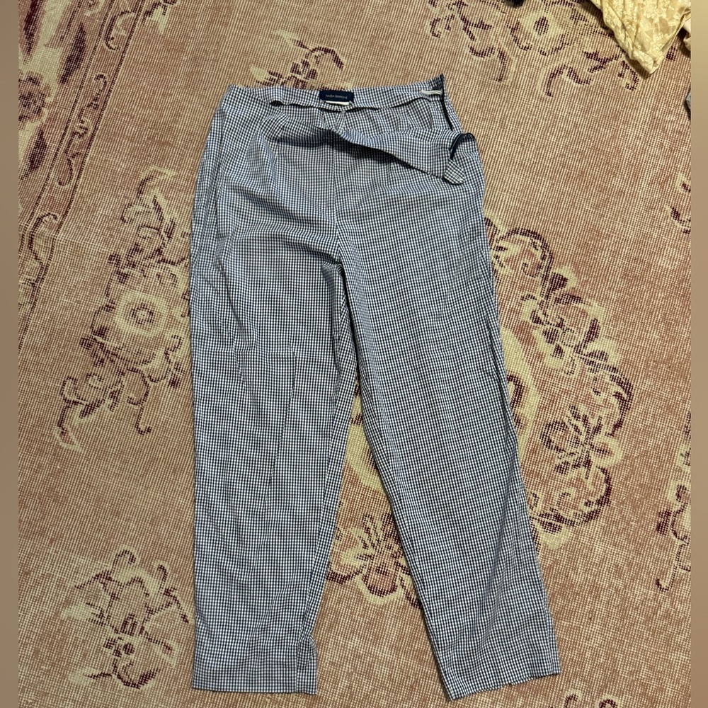 Blue and white. Gingham Piazza Sempione trousers